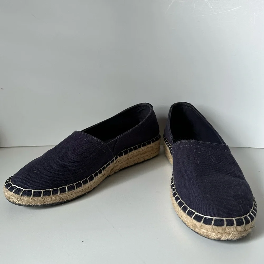 Superdry Navy Espadrille Flats Women’s Size 39 | Canvas Slip-On Shoes